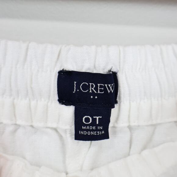J.Crew Factory Linen Blend Slim Wide Leg Drawstring Pant White Size 0 Tall NWT - Picture 3 of 8